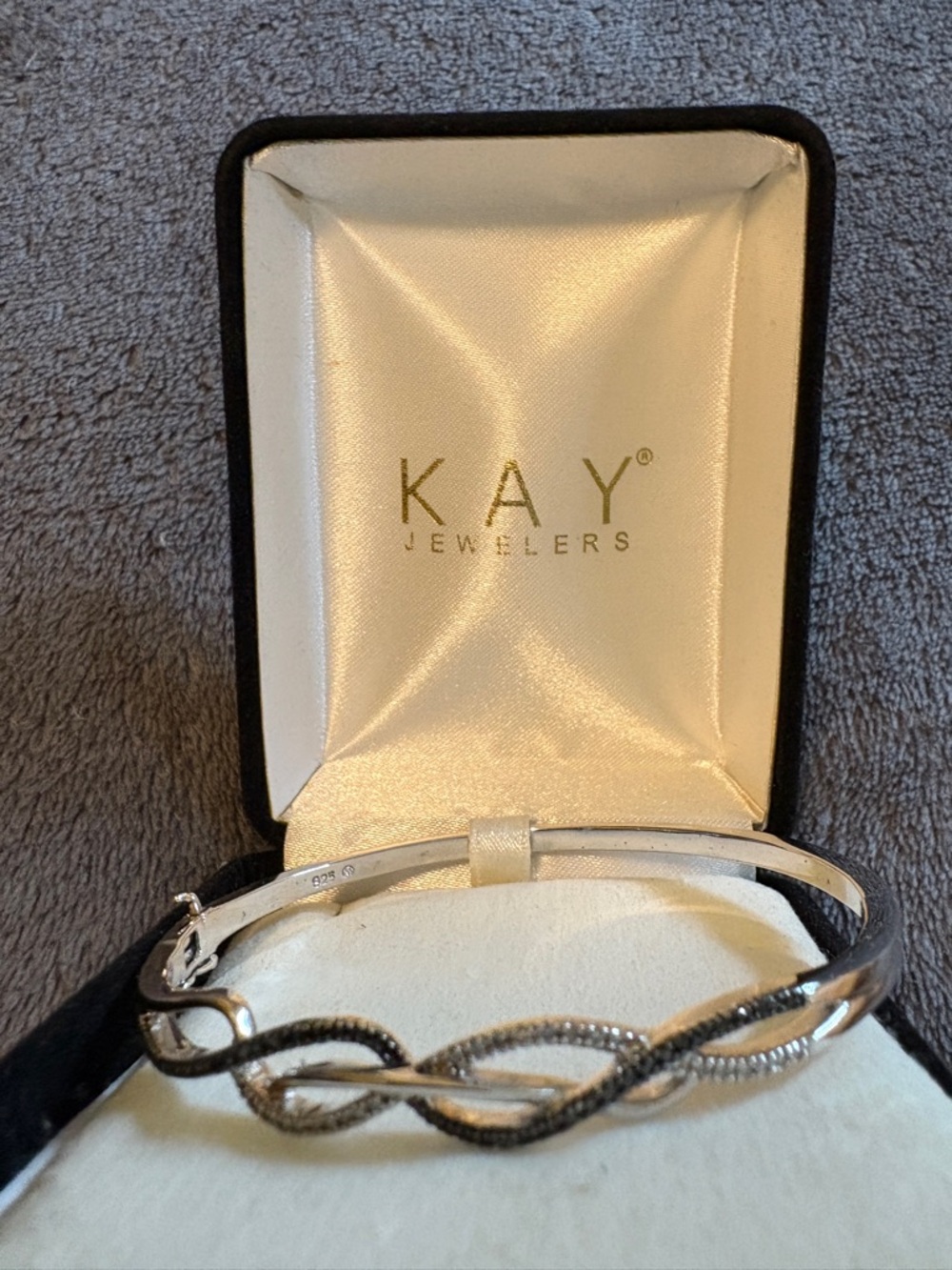 Kay Jewelers Silver Twisted Infinity Bangle Bracelet